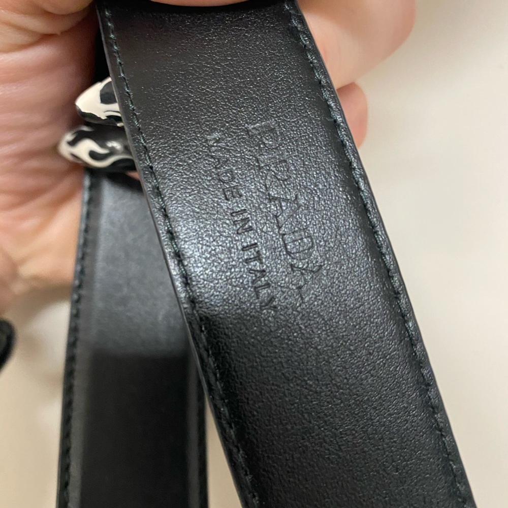 Black Prada Logo Belt size 75 - Picture 4 of 8